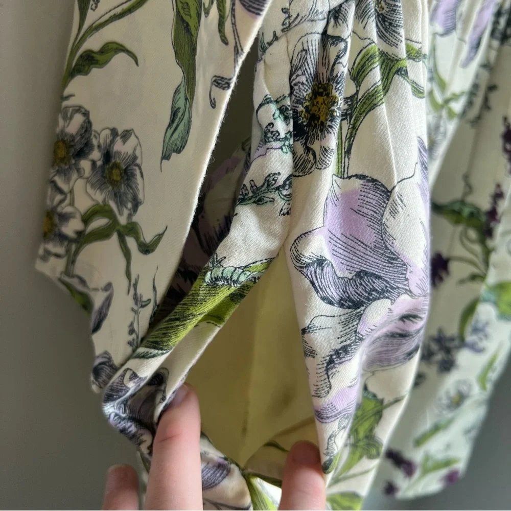 Tea Collection Green & Purple Floral Kid’s Dress - Size 6 - Picture 6 of 12